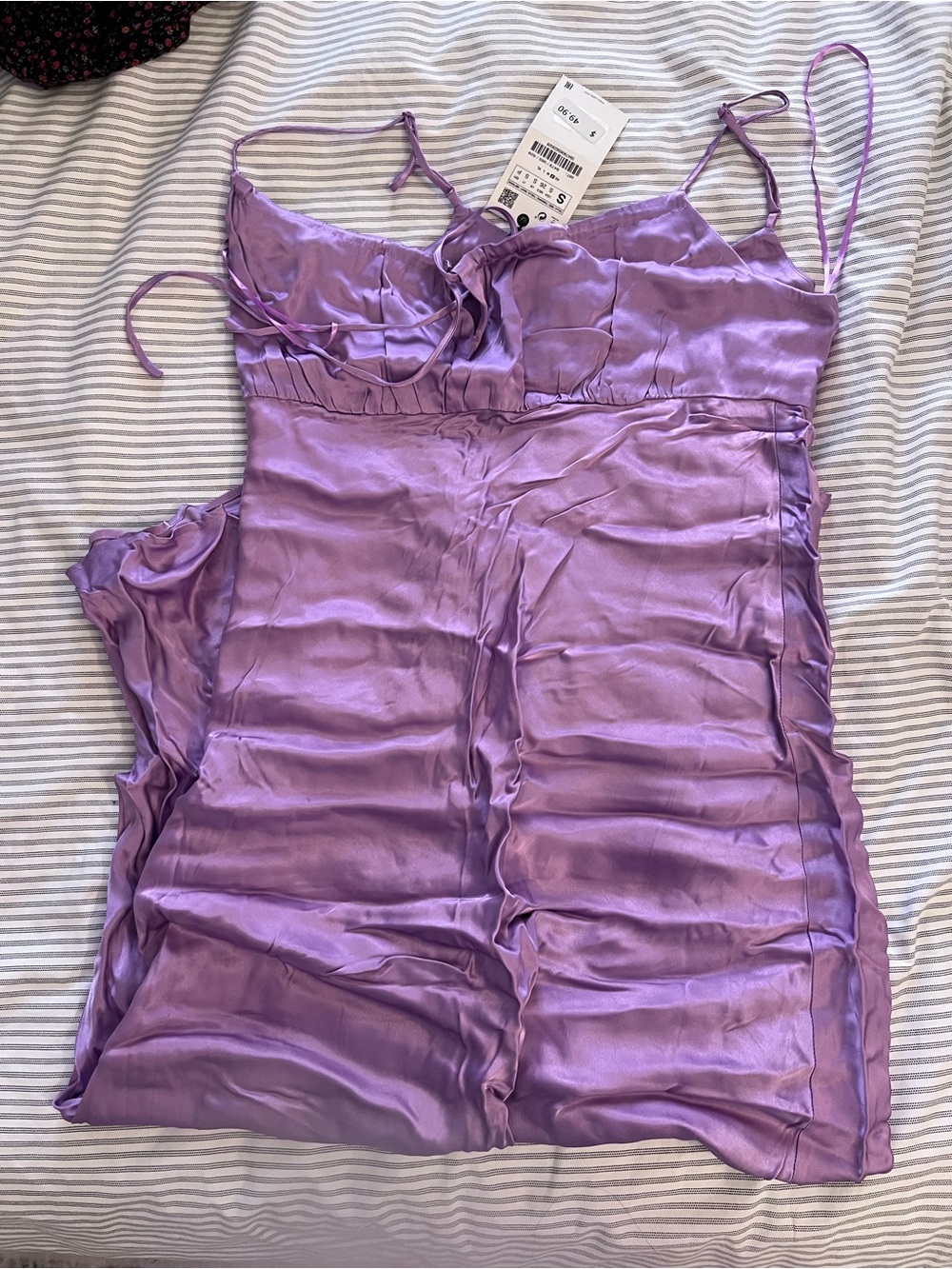 Zara Lavender Satin Slip Dress